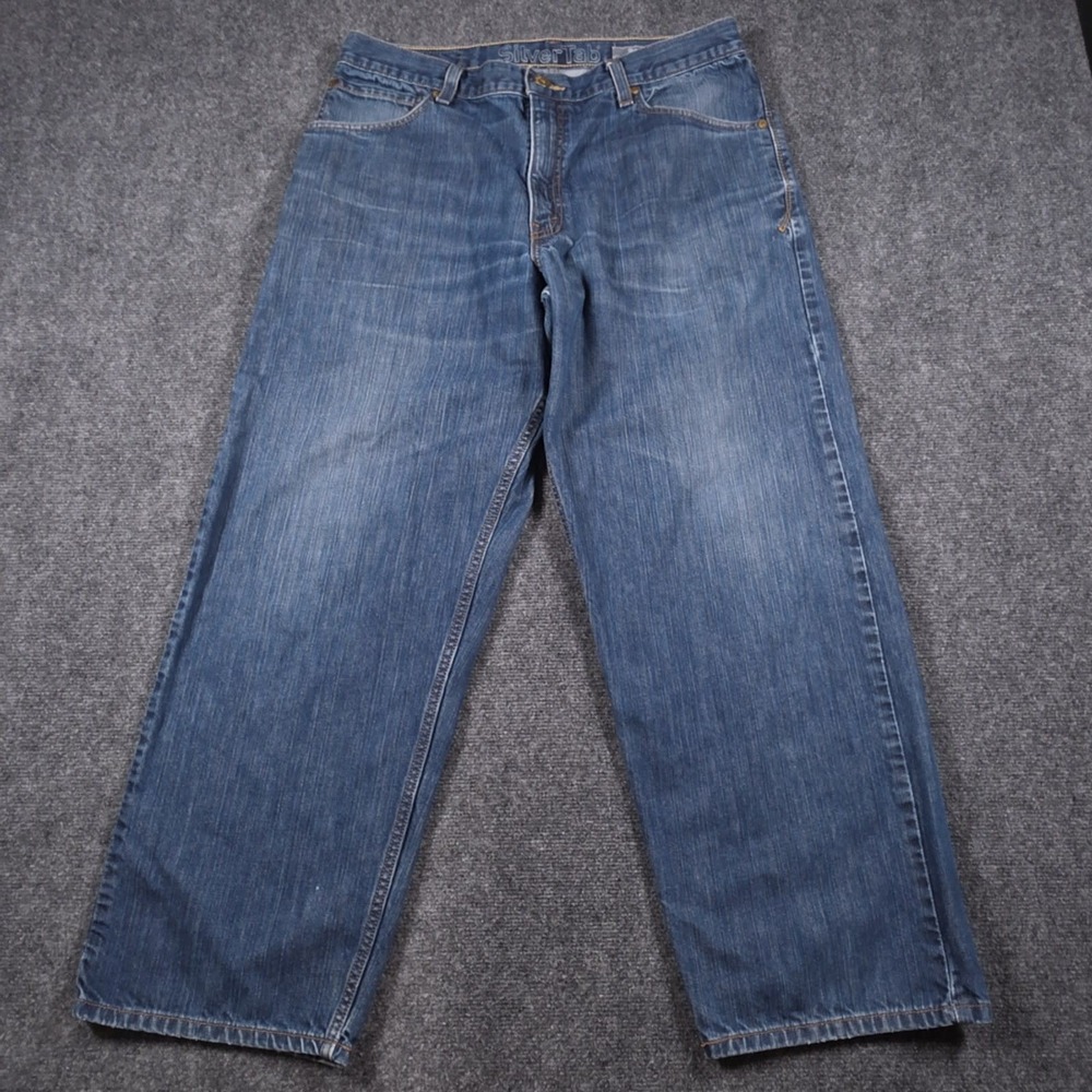 VTG Levis SilverTab Baggy Jeans Mens 34x29 Blue Skater Loose Y2K Hip Hop READ
